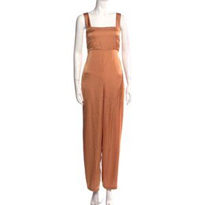 Peach Wide Leg Silk Jumpsuit M